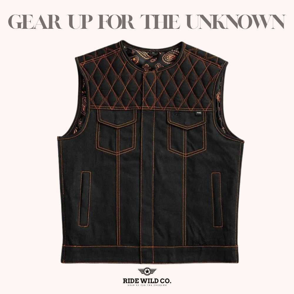 Vintage Worn-In Brown Denim
Motorcycle Vest - front