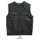 Emerald Archer Vest Men's Motorcycle Leather Vest - white background 