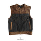 City Slicker Men's Leather Motorcycle Vest - white background