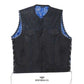  Whaler Blue Men's Leather Club Vest - white background