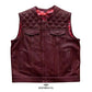 Road Warrior Men's Diamond Quilted Leather Vest - white background