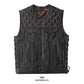 Nomad Men's Distressed Leather Motorcycle Vest - white background