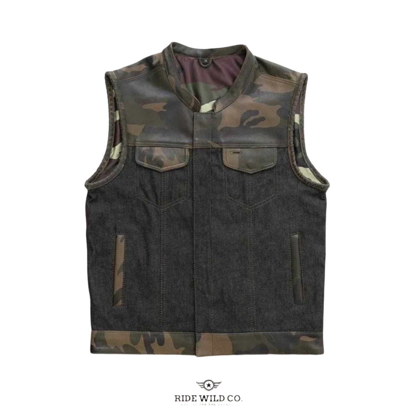 Woodsman Premium Leather Motorcycle Vest - 