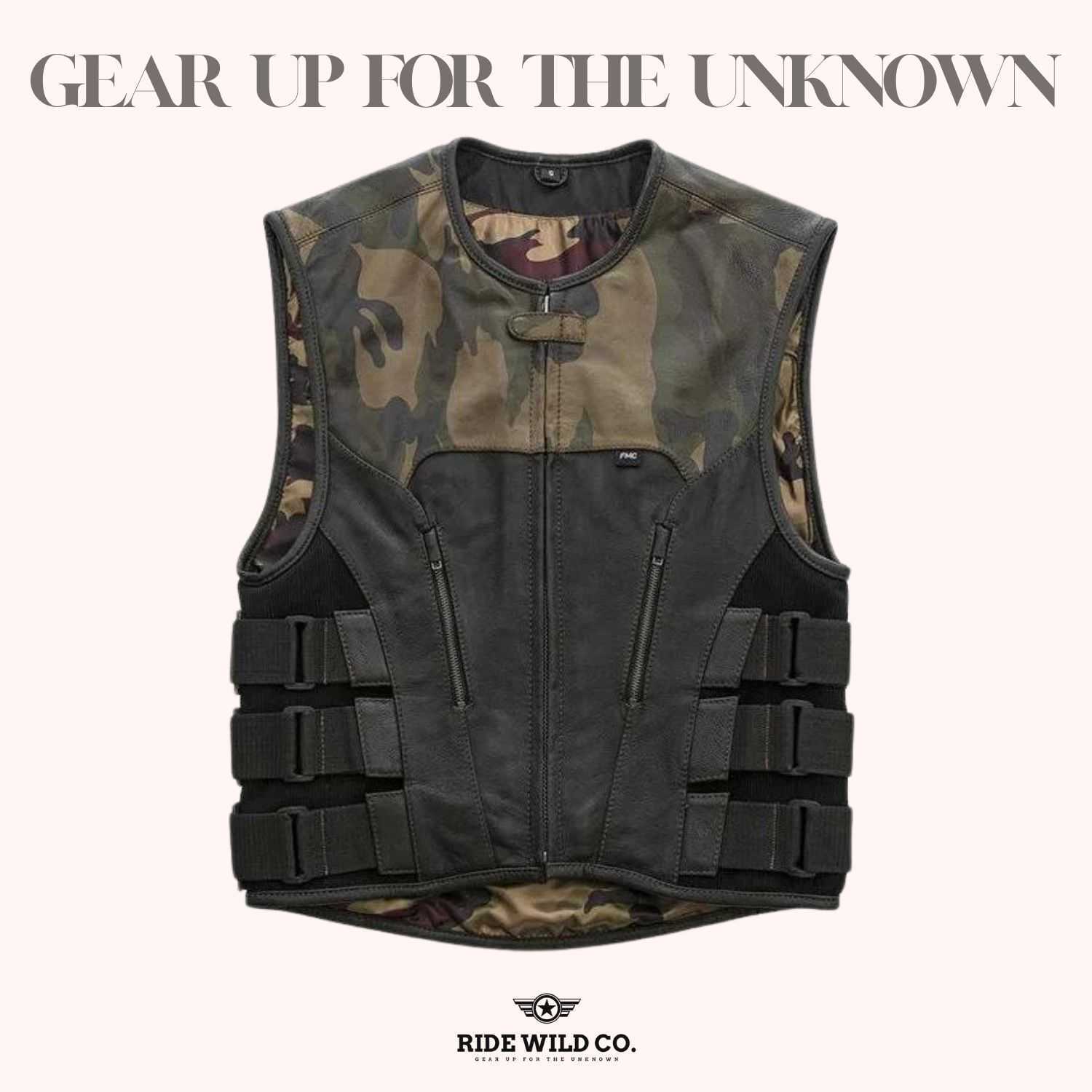 Urban Warrior Men's Distressed Leather Motorcycle Vest - front