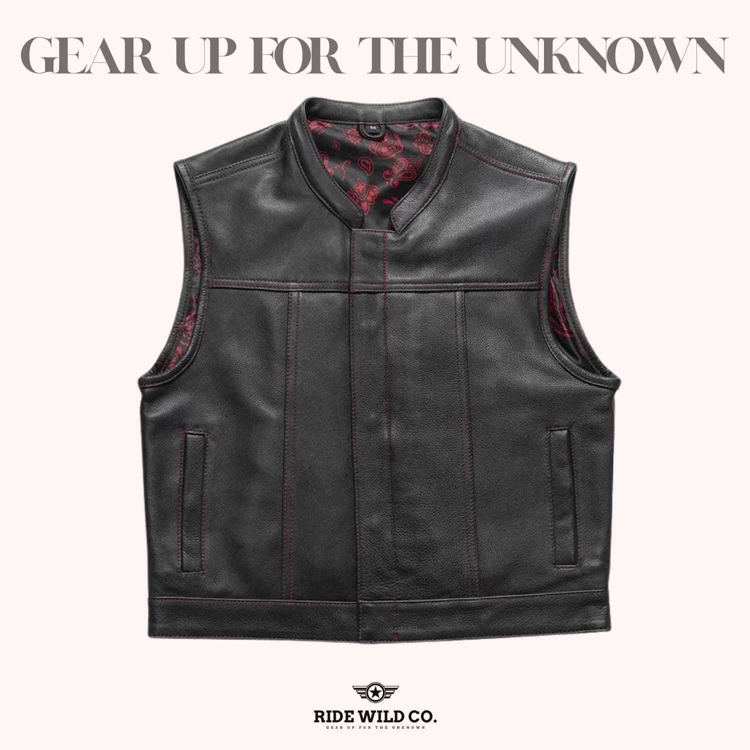 Slasher Men's Leather Motorcycle Vest - front