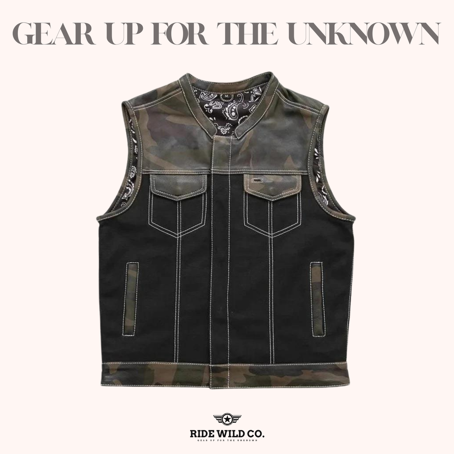 Infantry Men's Canvas Biker Vest - front