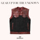 Iron Horizon Men Denim Biker Vest - front