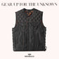 Nomad Men's Distressed Leather Motorcycle Vest - front