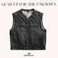 Ebony Quilted Men Leather Biker Vest - front