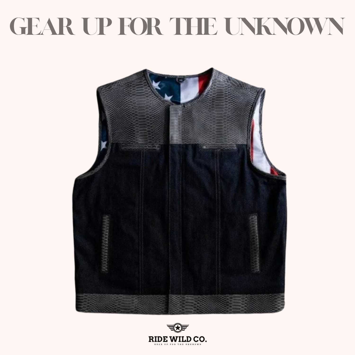 Demon Men's Canvas Leather Vest - front