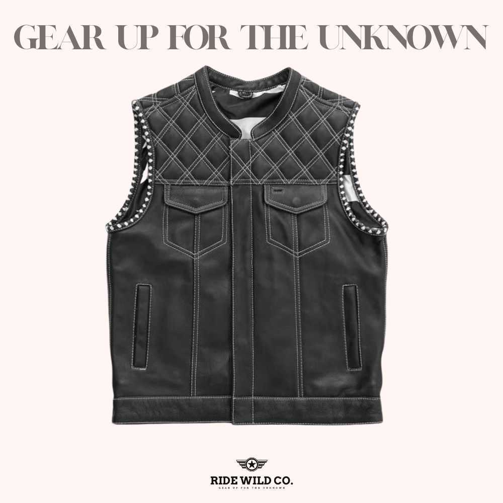 Nomad Club Style Twill Men's Motorcycle Vest - front