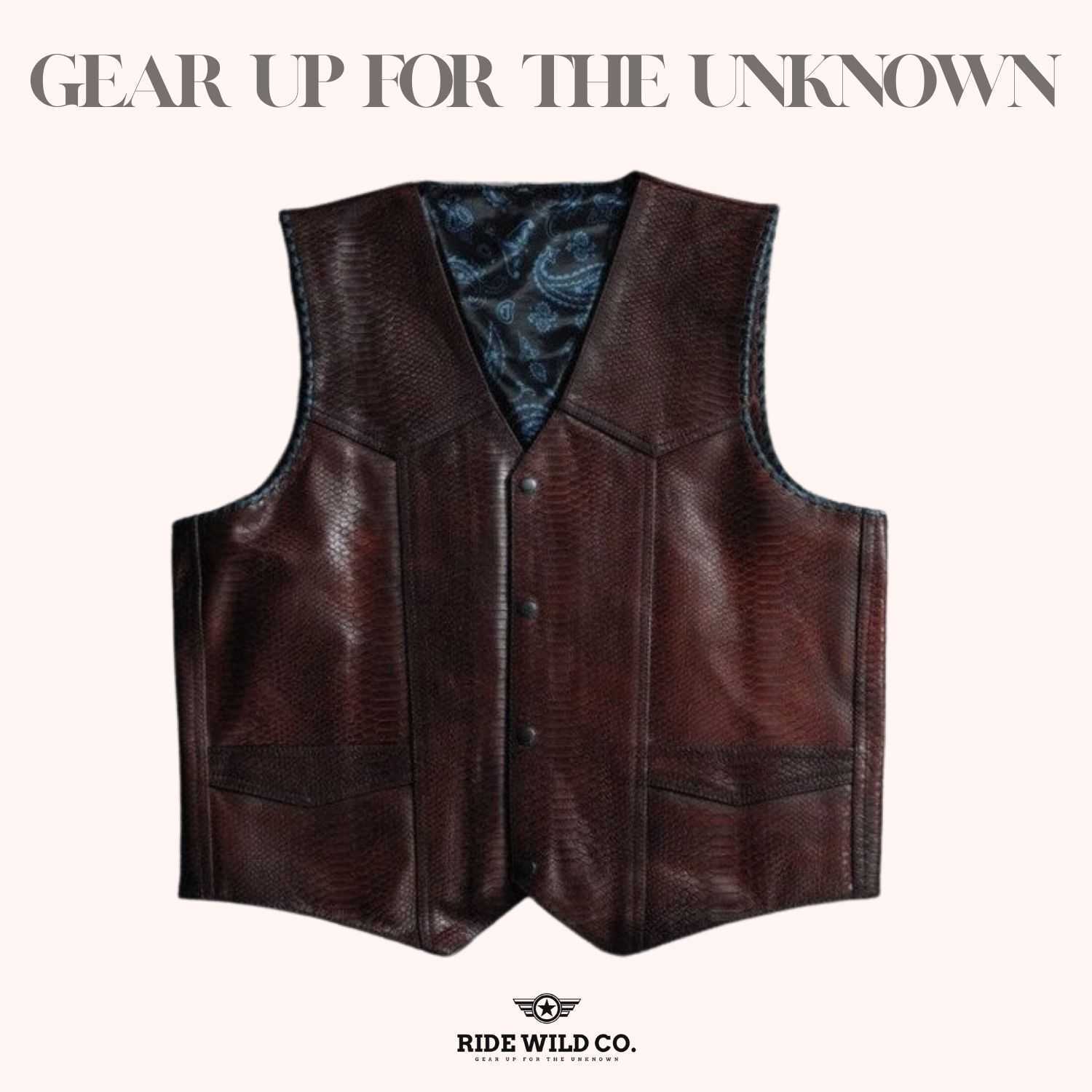 Distressed Maroon Red Cowboy Leather Vest 