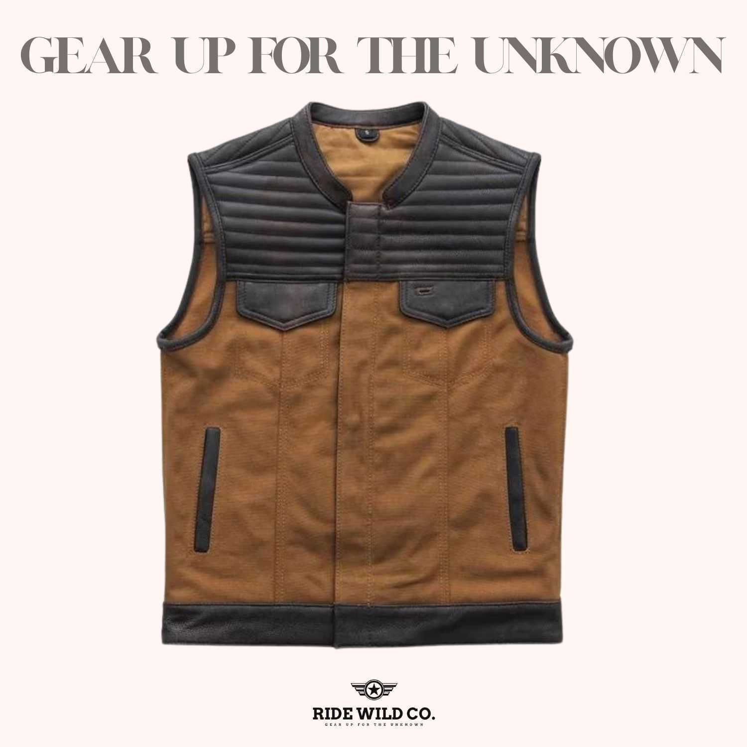 Bison Distressed Leather Motorcycle Vest - front