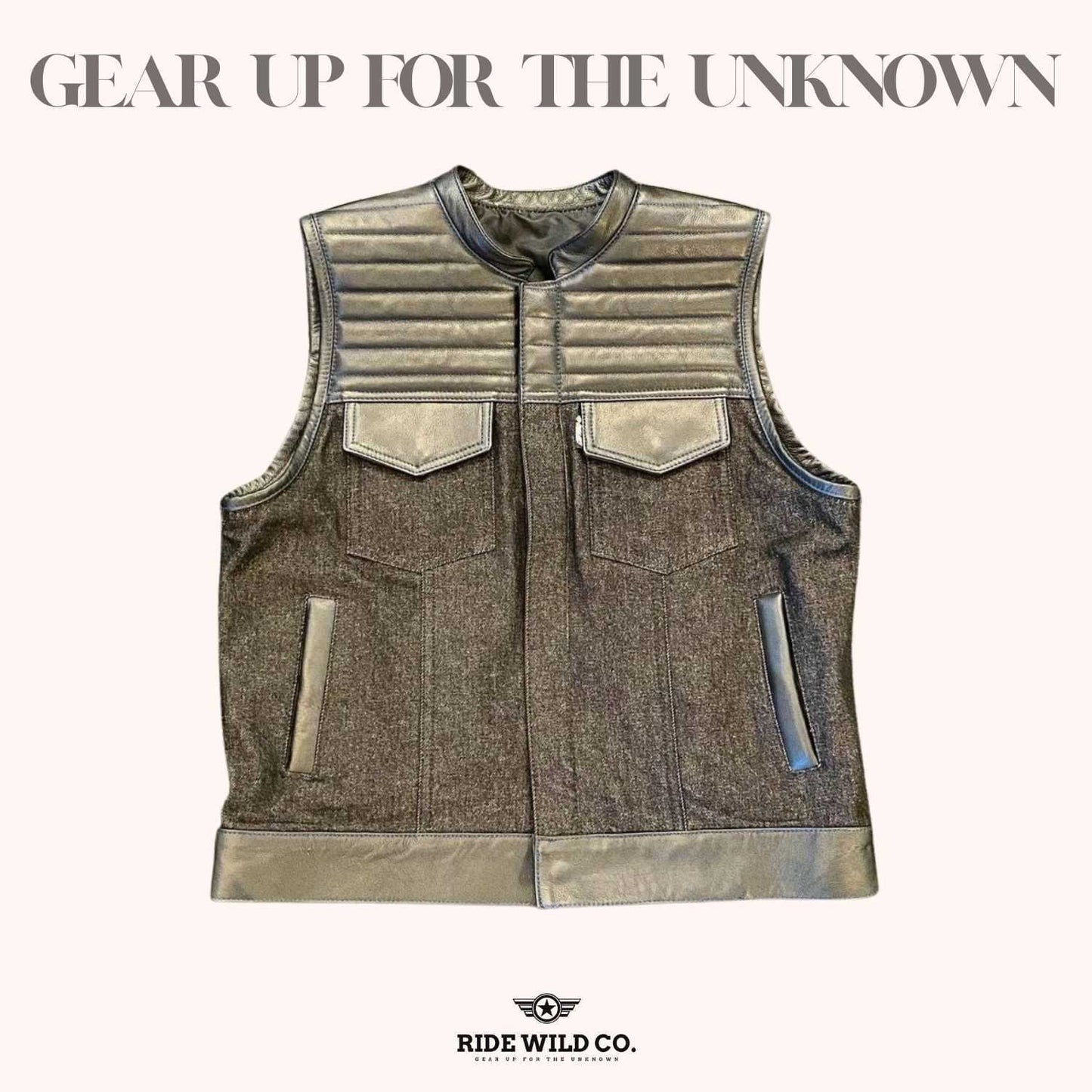 Florida Men's Leather Motorcycle Vest - front