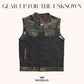 Woodsman Premium Leather Motorcycle Vest - front