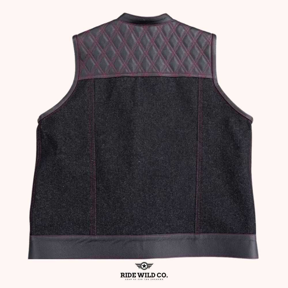 Wayfarer Men's Black Denim Motorcycle Vest - back