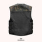 Urban Warrior Men's Distressed Leather Motorcycle Vest - back