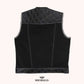 Rebel Bandanna Canvas Biker Vest - back