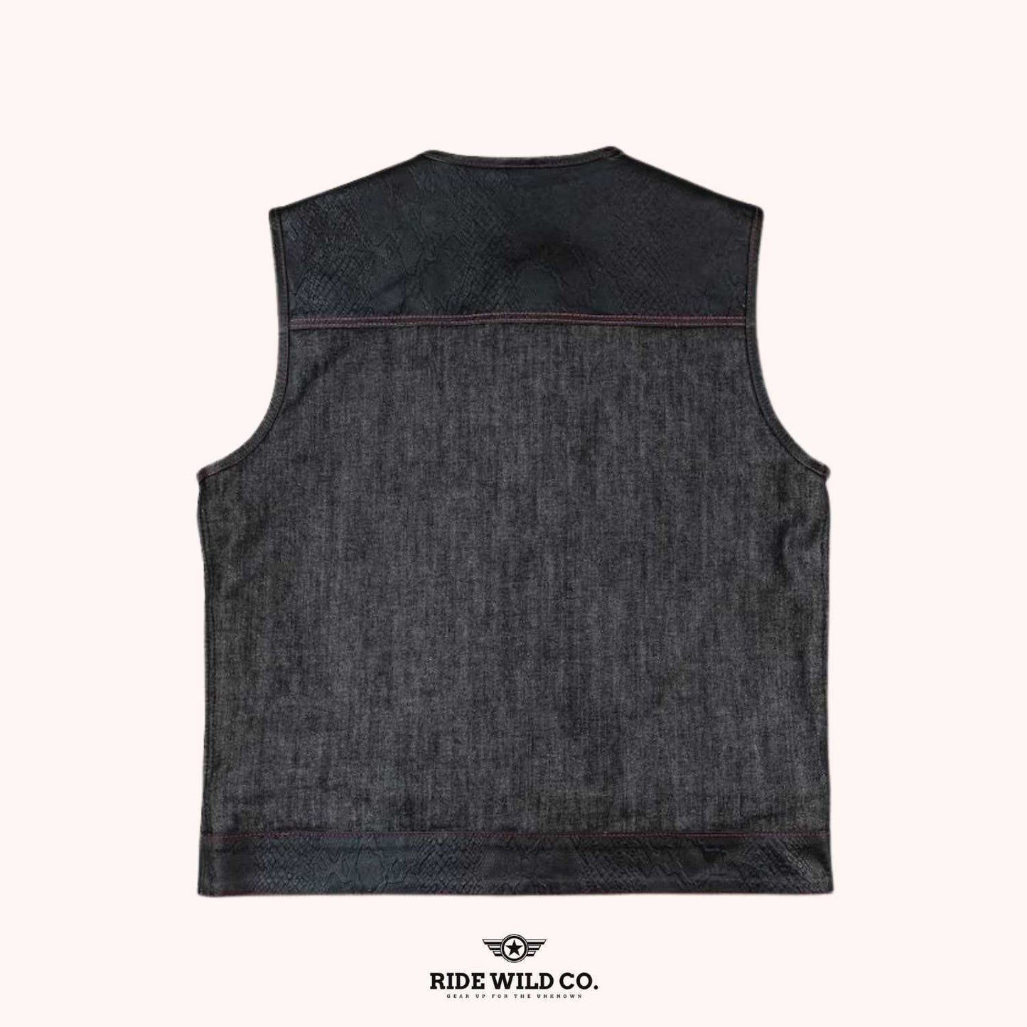 Cinder Rider Men's Ember Denim Vest  - back