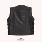 Trailblazer Men's Black Leather Motorcycle Vest - back