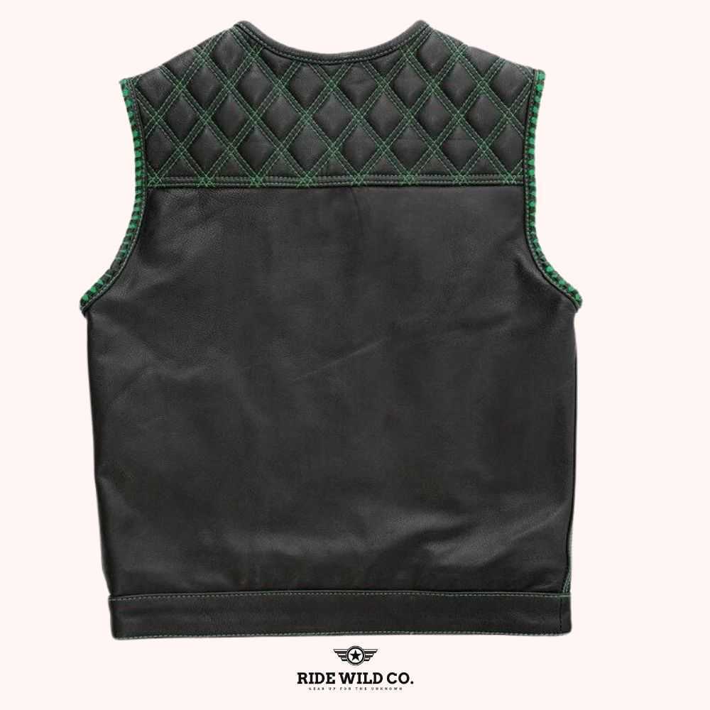 Emerald Archer Vest Men's Motorcycle Leather Vest - back