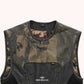 Urban Warrior Men's Distressed Leather Motorcycle Vest - shoulder close up