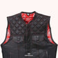 Bandana Ballad Men's Leather Motorcycle Vest - shoulder close up