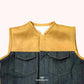 Rebel Cruiser Men's Denim Motorcycle Vest - front close up