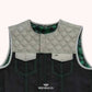 Road Warrior Men's Side-Lace Denim Vest - front close up