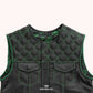 Emerald Archer Vest Men's Motorcycle Leather Vest - front close up