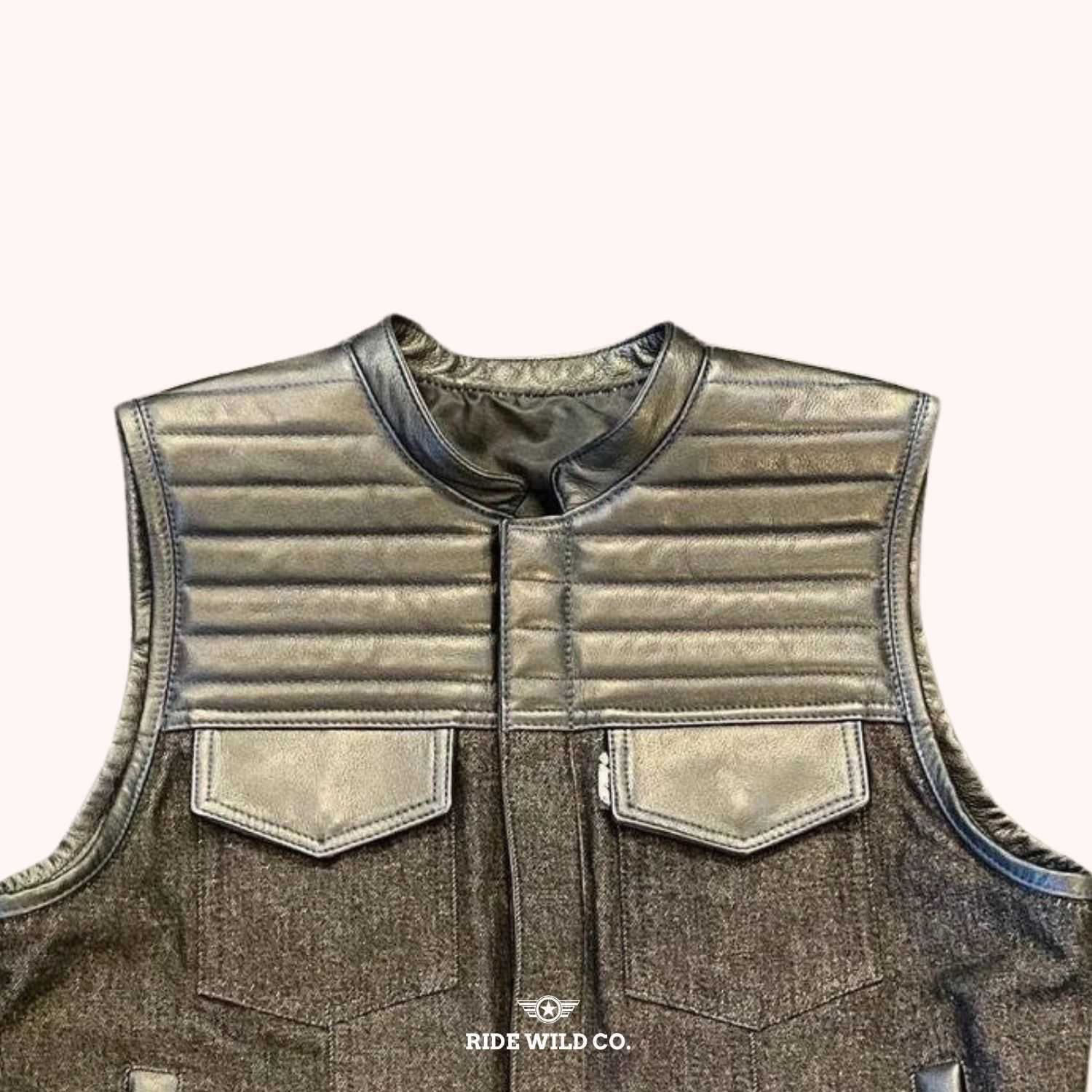 Florida Men's Leather Motorcycle Vest - back