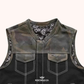 Infantry Men's Canvas Biker Vest - front close up