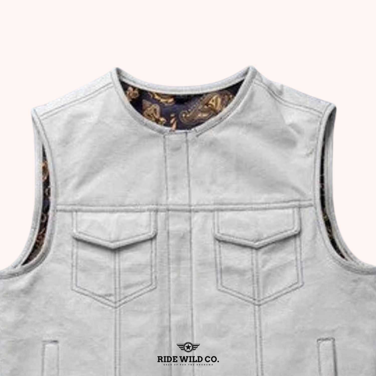 Sharp Shooter Men Canvas Motorcycle Vest - shoulder close up