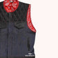 Rush Men's Denim Biker Vest - right close up