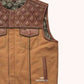 Sleek Cruiser Men Canvas Biker Vest - right close up