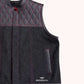 Wayfarer Men's Black Denim Motorcycle Vest - right close up