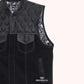 Free Spirit Men's Leather Biker Vest - right close up