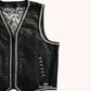 Croc Rock Men's Leather Vest - right close up