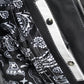 Ivory Ice Luxe Men's Leather Motorcycle Canvas Vest - inner close up