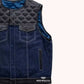 Maverick Hunt Club Men's Denim Biker Vest - right close up