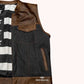 Renegade Men's Black Leather Motorcycle Vest - left close up