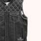 Nomad Club Style Twill Men's Motorcycle Vest - right close up