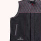 Wayfarer Men's Black Denim Motorcycle Vest - left close up