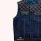 Maverick Hunt Club Men's Denim Biker Vest - left close up