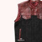 Iron Horizon Men Denim Biker Vest - left close up