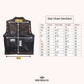 Camo Hideout Men Leather Motorcycle Vest - size chart